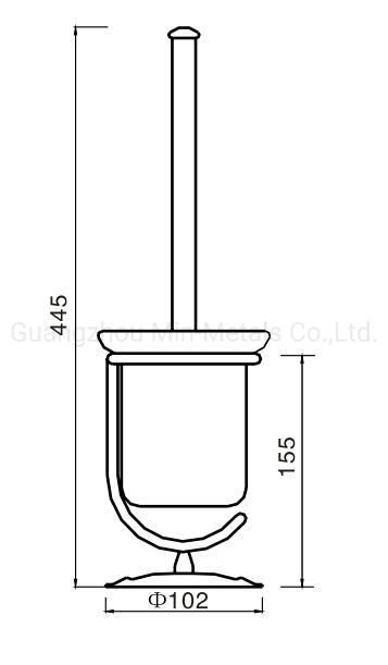 Brass Standing Toliet Brush Holder with Glass Cup Mx-Ls94A