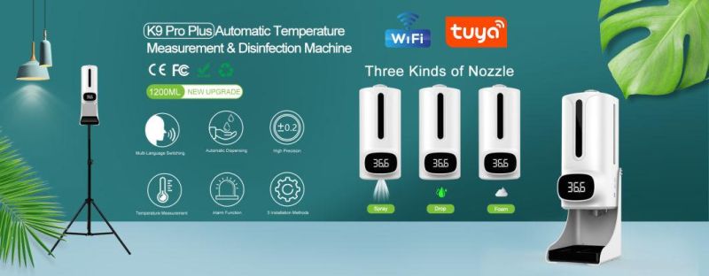 WiFi Remote Control Auto Sensor Soap Dispensador Temperature Measuring Soap Dispenser with a Data APP