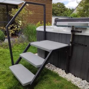 SPA Accessories Four-Tier Plastic SPA Step with Anti-Slip Mat Hot Tub Step Stair