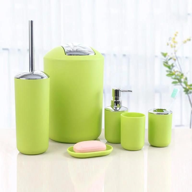 6-Piece Plastic Bathroom Sets for Bathroom Use