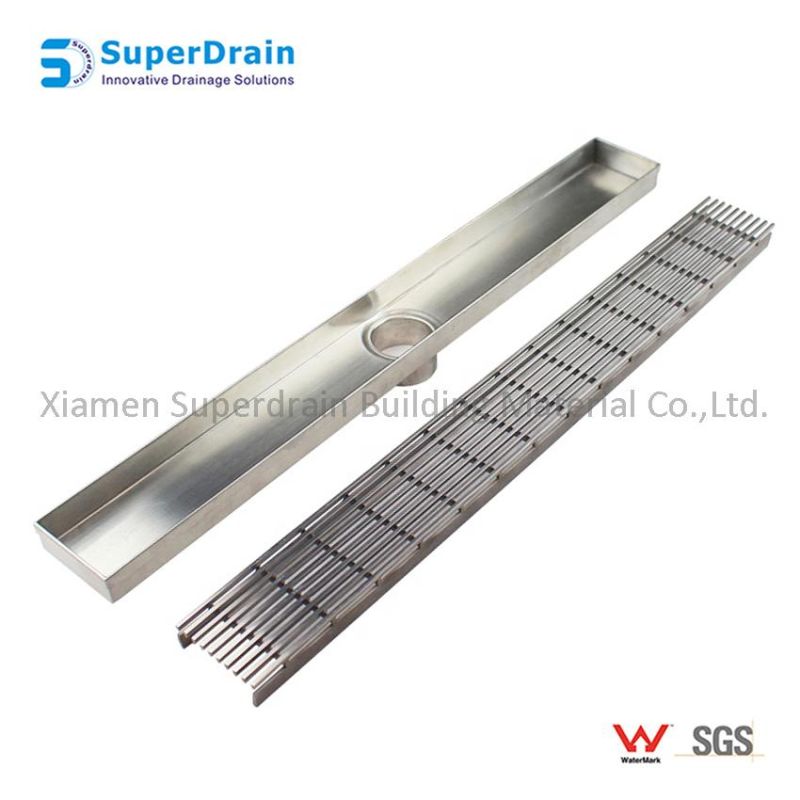 Long Retangular Stainless Steel Bathroom Shower Floor Drain for Hotel with Cover