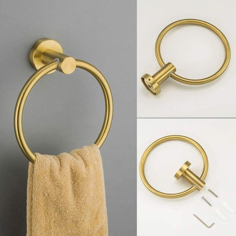 Matte Black Wall Mount Bathroom Hardware Towel Ring Hand Towel Holder for Bathroom