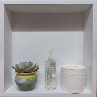 Square Shower Niche SUS304 Matte White Powder Coated Finish Bathroom Shelf Shower Cady