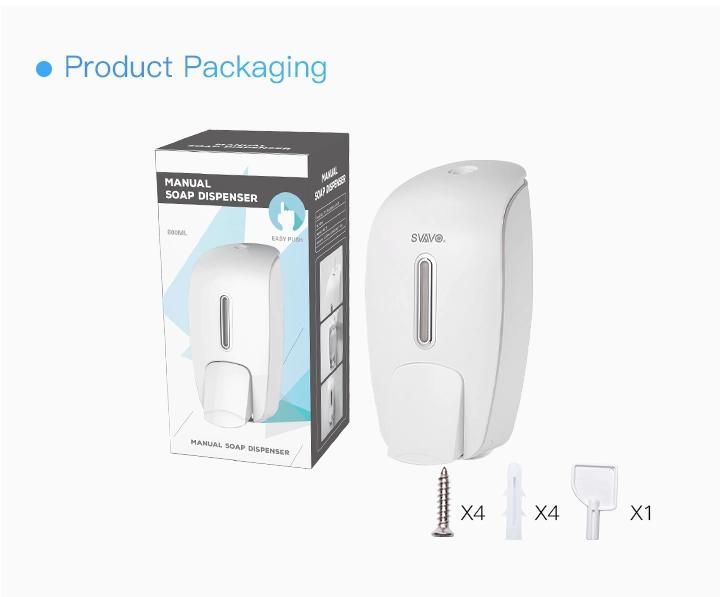 Plastic 800ml Hotel Wall Mounted Hand Soap Dispenser