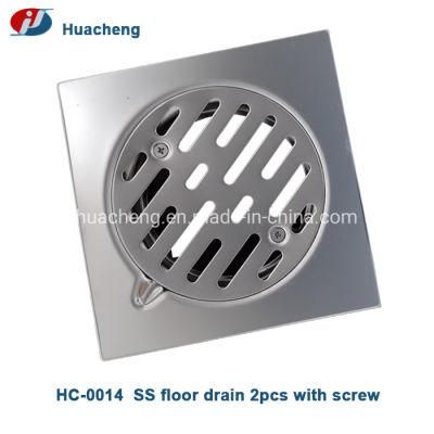 Hc-0014 Sanitary Ware Drainer Stainless Steel Floor Drain 2PCS with Screw