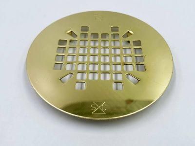 Stainless Steel Brushed Gold 4&quot; Round Shower Drain