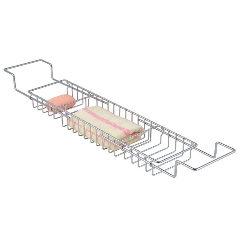 Adjustable Length Anti-Rust Bathtub Rack Multi-Functional Bath Bridge Rack for Bathroom