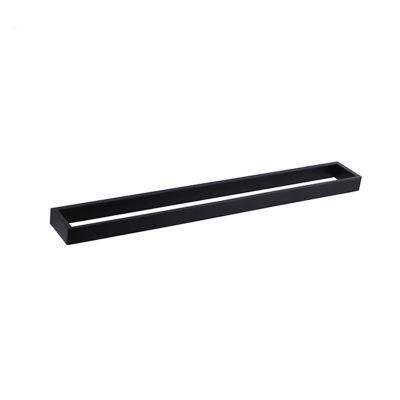 Single Towel Bar Matte Black Electro Plated Contemporar Style Bathroom Accessories