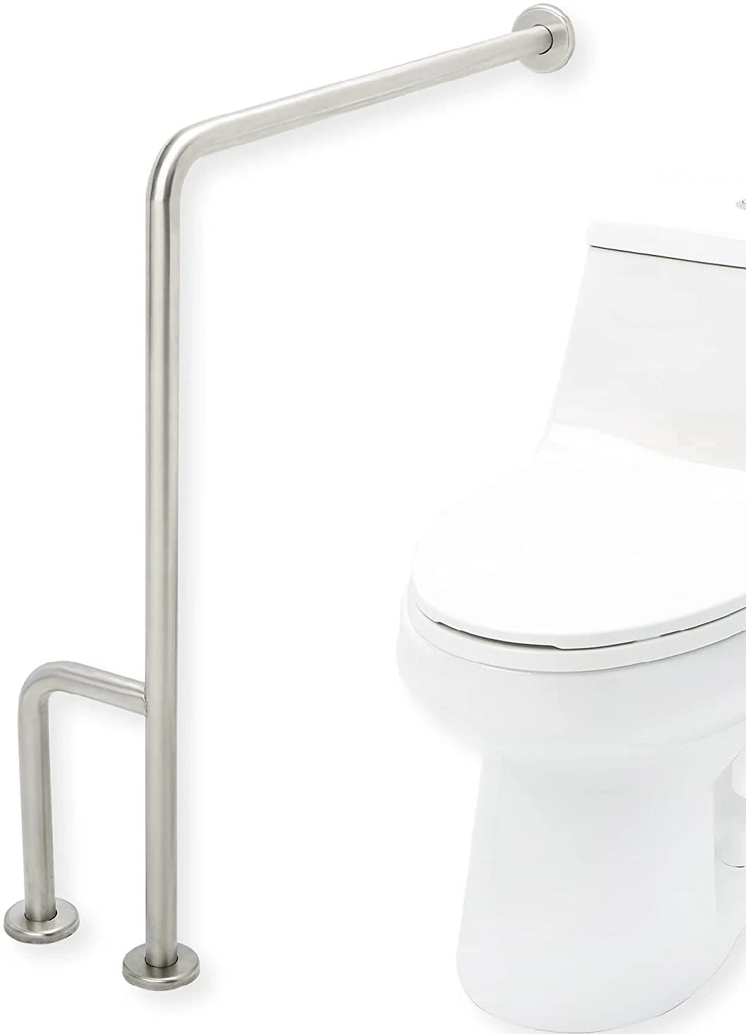 Stainless Steel 304 Floor Grab Bar with Outrigger for Elderly Disabled