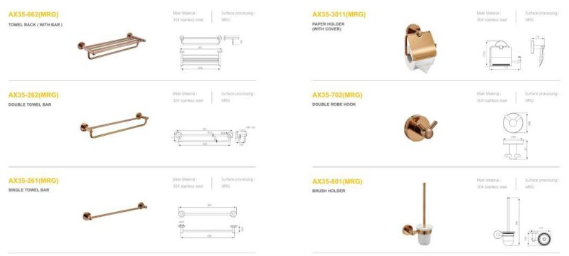 OEM Rose Gold Plating Roll Tissue Toilet Paper Holder