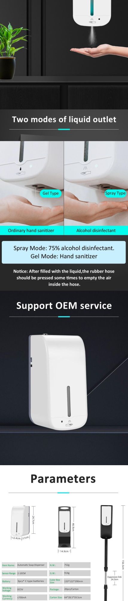 Automatic Dispenser Induction Hand Washer Liquid Soap Dispenser Infrared Sensor Soap Dispenser for Bathroom Kitchen