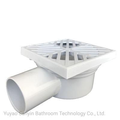 Sanitary Ware Bathroom Fitting Odor-Resistant Rectangle PVC Floor Drain