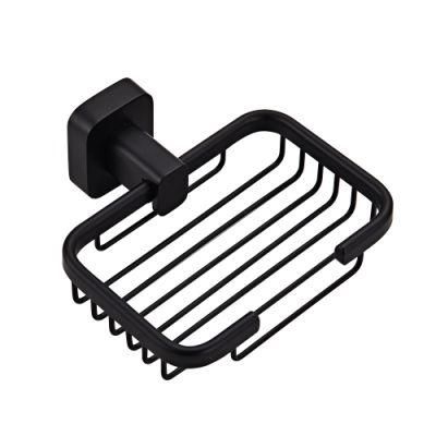 Yundoom OEM Modern Wall Mounted Soap Holder Basket Black Soap Dish Holder Stainless Steel Soap Basket Soap Dish