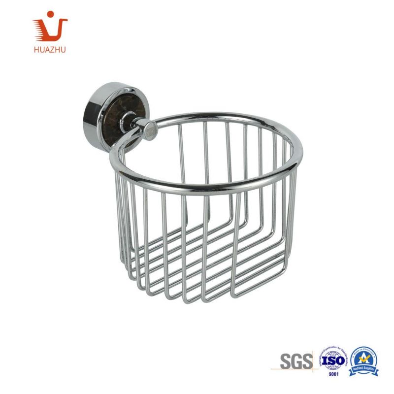 Zinc Alloy Chrome Plate Durable Double-Deck Brass Bathroom Rack Soap Basket