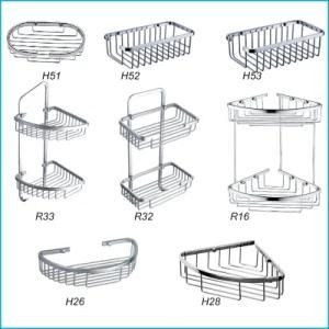 Wall Mounted Aluminium Bathroom Corner Basket in Chrome Finish R32