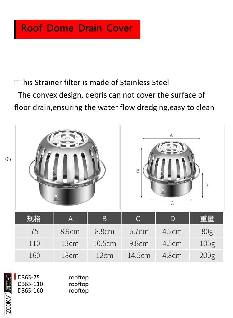 SUS 304 Stainless Steel Floor Drain with Removable Cover Grid Grate 4 Inch Square Shower Drain with Adjustable Shower Drain Base Flange