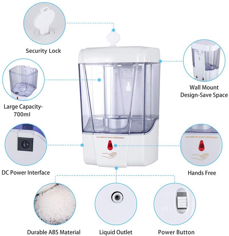 2020 Best Selling Wall-Mounted Automatic Foam Liquid Soap Dispenser/Battery Powered Senor Soap Pump Dispenser for Kitchen or Bathroom