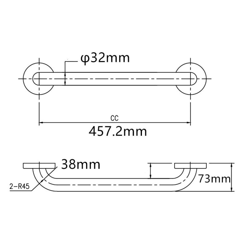 Stainless Steel 304 Safety Disabled Straight Grab Bar