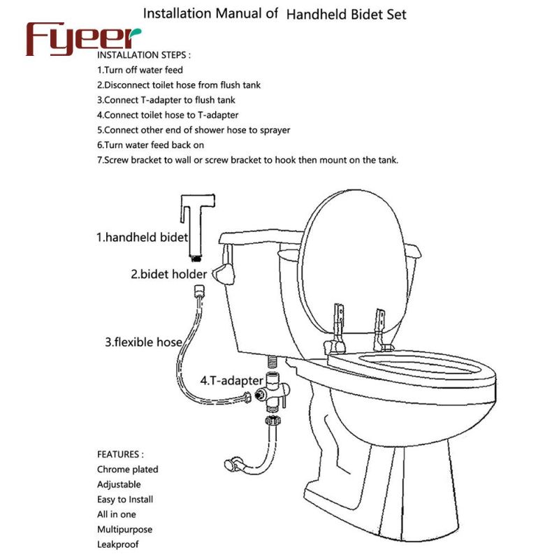 Fyeer Stainless Steel Handheld Bidet Spray Set