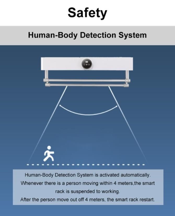 Human Sensor System Hot Air UV Disinfection Clothes Towel Rack