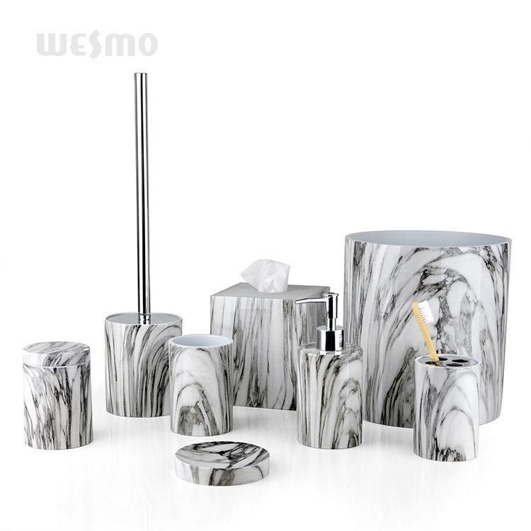 Imitated Marble Finish Polyresin Bathroom Accessories