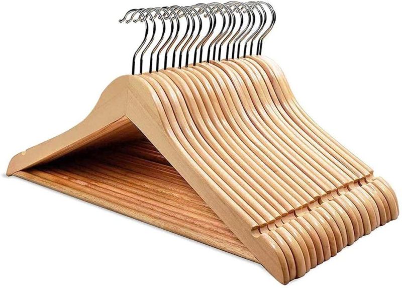 Wooden Hangers 20 Pack Hangers Wood Hangers Wooden Clothes Hanger Natural Smooth Finish Wooden Hanger Premium Wooden Hangers for Clothes Suit