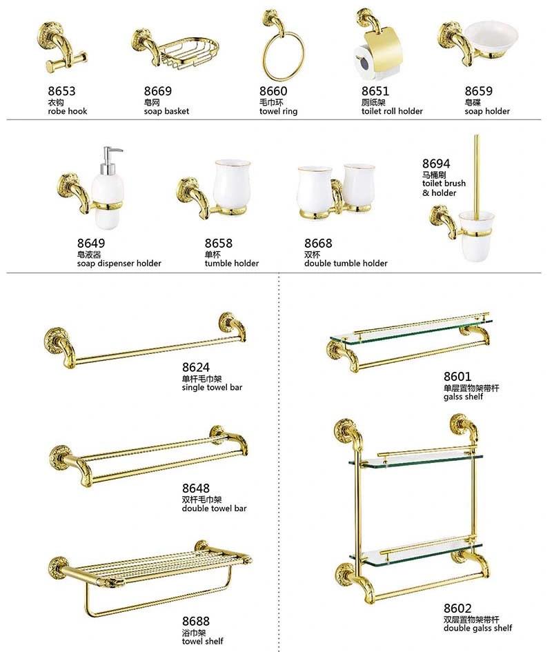 Wall Mounted Stainless Steel Bathroom Toilet Accessories Sets 8600A Series Toilets Accessories