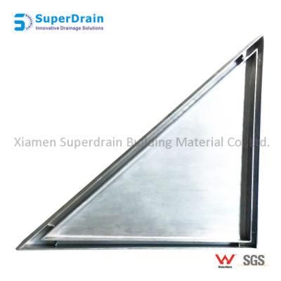 Triangle Floor Drain Tile Bathroom Sink Drain Shower with Flange Grate