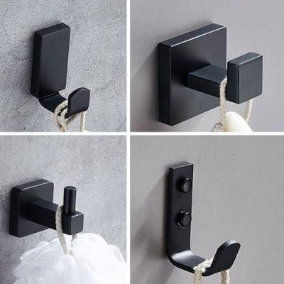 Stainless Steel Matte Black Single Round Robe Towel Hook Coat Hook Shower Towel Hanger for Bathroom Kitchen Home Storage