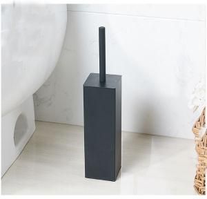 Wall Mounted Black Square Toilet Brush Holder Stainless Steel