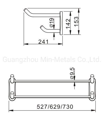 Stainless Steel Double Towel Rack with Hooks Mx-Tr04-108