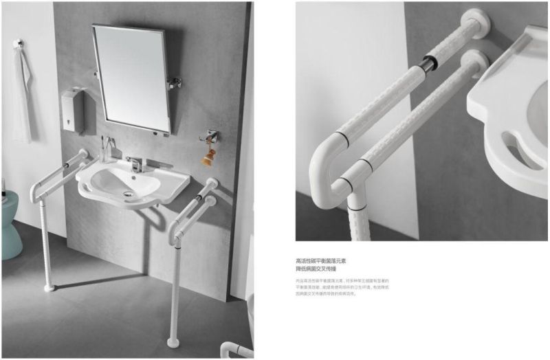 Bathroom Accessories Antibacterial Nylon ABS Stainless Steel Grab Bar Safety Disabled Handrail for Barrier-Free Toilet