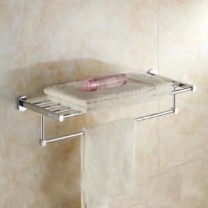Wall Mounted Brass Bathroom Towel Shelf