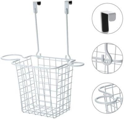 Multi-Functional Overdoor Punch Free Accessories Storage Metal Wire Hair Dryer Holder Metal Storage Basket