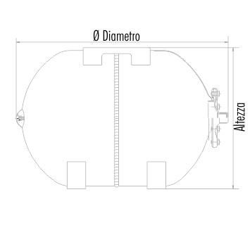 Horizontal Expansion Vessel with Replaceable Membrane for Potable Water