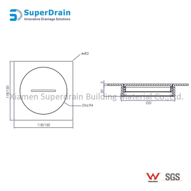 High Quality Popular Brass Stainless Steel Grating Floor Drain Cover