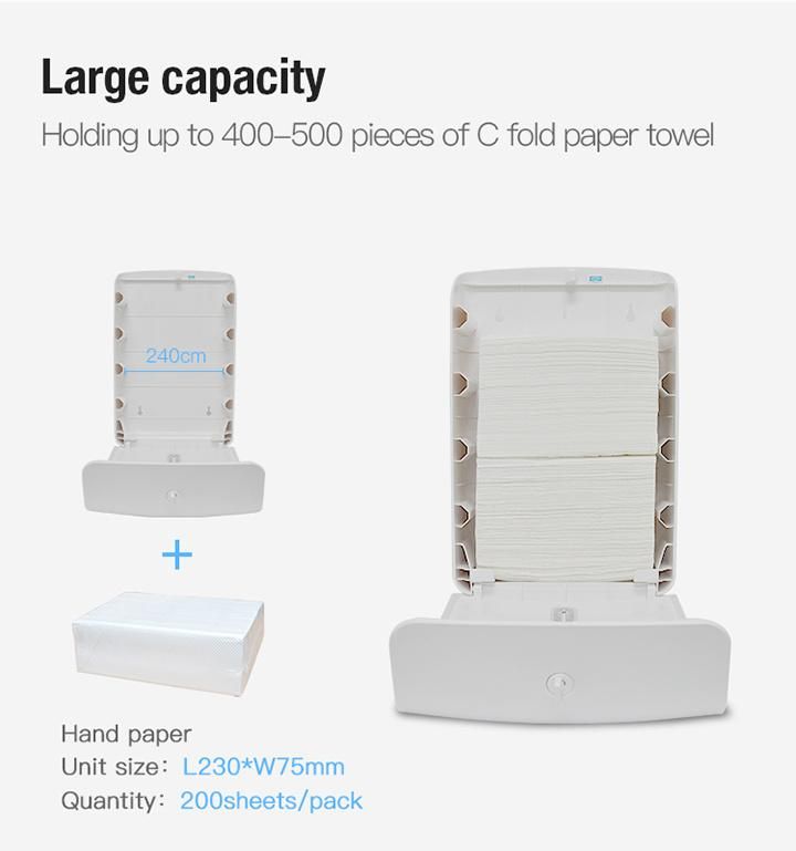 Hotel Toilet Wall Mounted Manual Plastic Towel Paper Dispenser