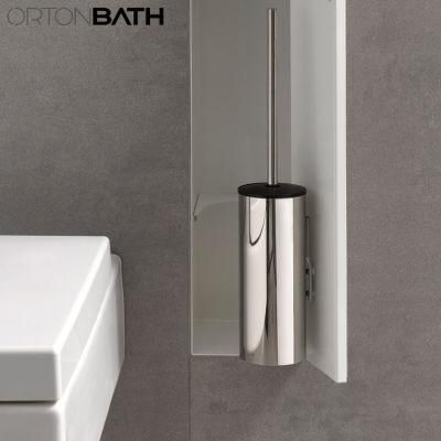 Ortonbath Stainless Steel Zinc Alloy Black Plastic Cheap Floor Mount High End Wall Hung Toilet Brush Holder