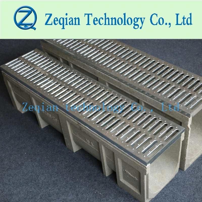 Stamping Galvanze Cover Galvanize Steel Edge Polymer Concrete Trench Drain