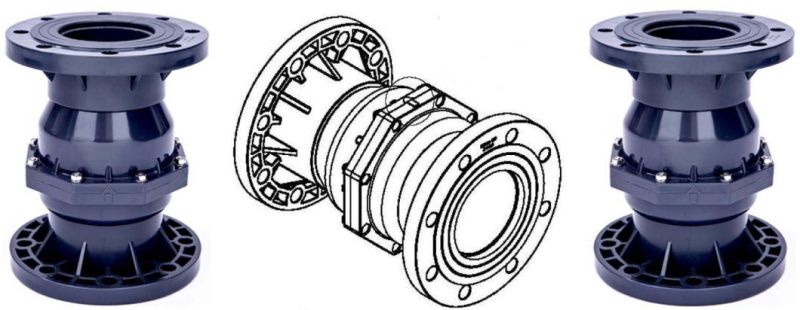 High Quality Plastic Non Return Check Valve (NRV) UPVC Wafer Check Valve PVC Swing Check Valve DIN ASTM JIS Standard DN20mm to DN400mm