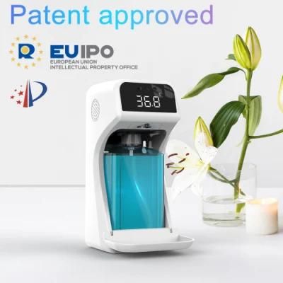 Amazon Hot Modern 1200ml Digital Touchless Thermometer Dispenser Temperature Measurement Automatic Hand Sanitizer Soap Dispenser