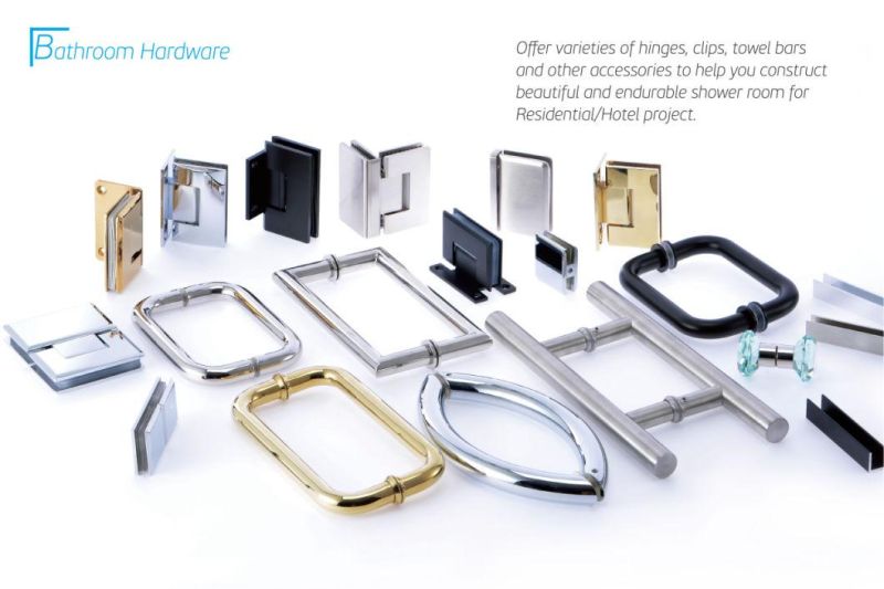 90 Degree Brass Shower Door Glass Holder Clip for Tempered Glass (GC90-A1)