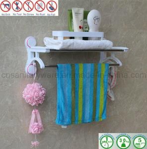 Bathroom Rack with Double Layers Stainless Steel Bar for Towel
