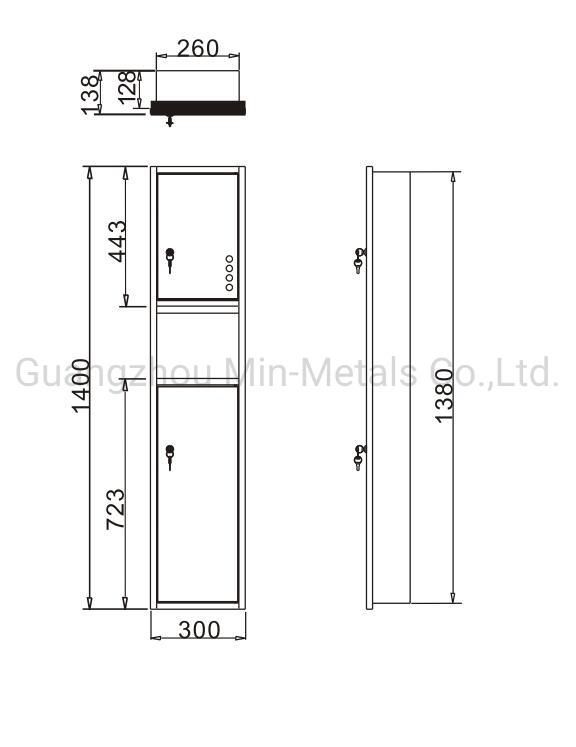 Large Recessed Paper Towel Dispenser with Garbage Can Mx-pH436