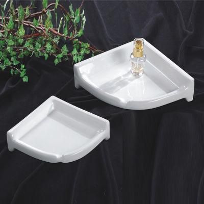 Wholesale Bath Fitting Accessories Ceramic White Corner Shelf Bathroom Wall Storage Holder