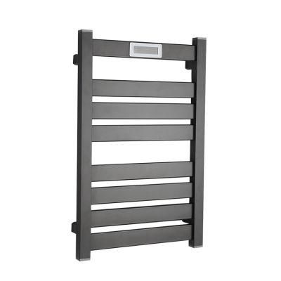 Kaiiy Bathroom Accessories Aluminium Black Wall Mount Electric Heated Bath Towel Rack