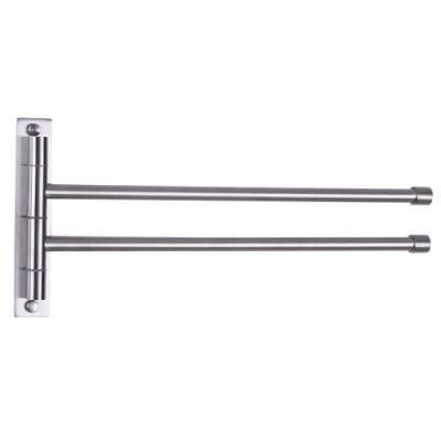 Stainless Steel 304 Swivel Double Towel Bar Folding Arm Swivel Towel Hanger
