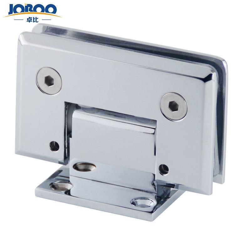 Bathroom Fittings Adjustable Wall to Glass 90 Degree Solid Brass Polish Chrome Phlishing Glass Shower Hinges Connector Joboo Zb541