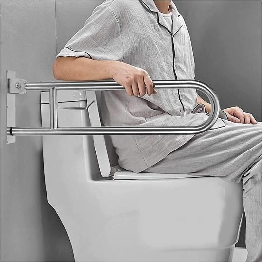 U Shaped Shower Grab Bar with Paper Holder Stainless Steel Grab Bars