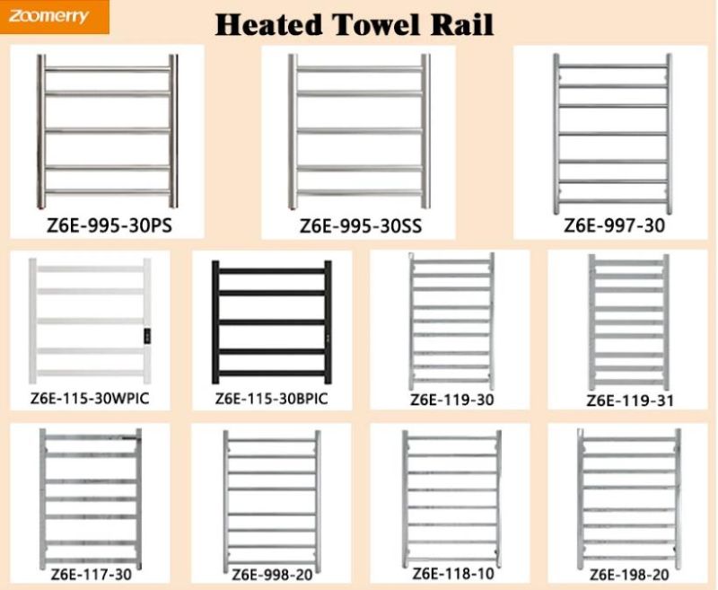 Heated Towel Rack Wall Mounted SUS304 Hot Towel Warmer for Bathroom